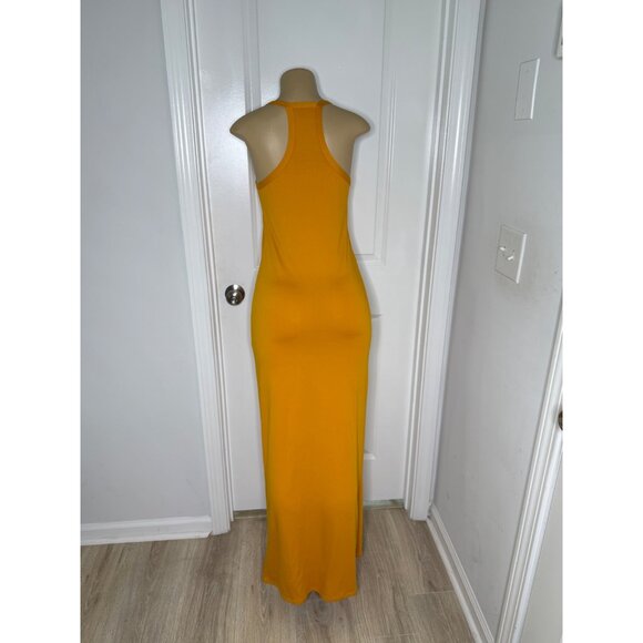 Sleeveless Mustard Yellow Racerback Maxi Dress - Picture 2 of 3